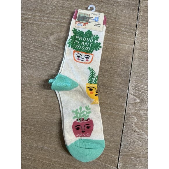 Blue Q Womens Crew Socks Proud Plant Mom Size 5-10 Houseplants Colorful - Picture 3 of 4